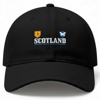 Scotland Dual Crest Lion Rampant Shield Saltire Flag Baseball Cap Football Fans Match Day