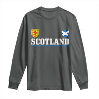 Scotland Dual Crest Lion Rampant Shield Saltire Flag Long Sleeve Shirt Football Fans Match Day