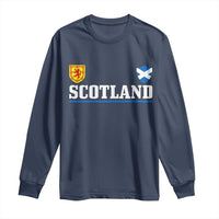 Scotland Dual Crest Lion Rampant Shield Saltire Flag Long Sleeve Shirt Football Fans Match Day