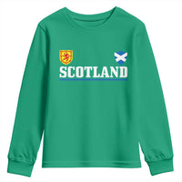 Scotland Dual Crest Lion Rampant Shield Saltire Flag Youth Sweatshirt Football Fans Match Day