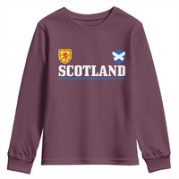 Scotland Dual Crest Lion Rampant Shield Saltire Flag Youth Sweatshirt Football Fans Match Day