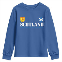 Scotland Dual Crest Lion Rampant Shield Saltire Flag Youth Sweatshirt Football Fans Match Day