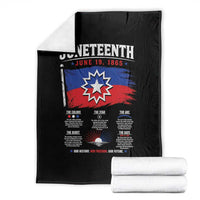 Educational Juneteenth Flag Symbolism Infographic Throw Blanket Freedom Day June 19 1865 History Meaning