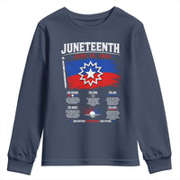 Educational Juneteenth Flag Symbolism Infographic Youth Sweatshirt Freedom Day June 19 1865 History Meaning