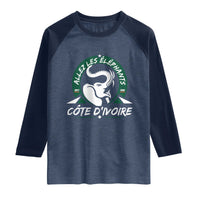 Allez Les Elephants Cote d'Ivoire Soccer Fan Raglan Shirt Ivory Coast Pride Football Lovers
