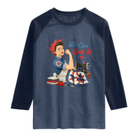 Funny Rosie We Can Quilt It Raglan Shirt Quilting Sewing Crafty Joke