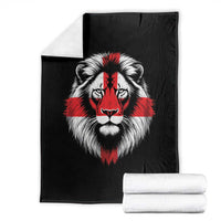 Majestic England Lion Face Graphic Throw Blanket Patriotic St. Georges Cross British Pride Heritage