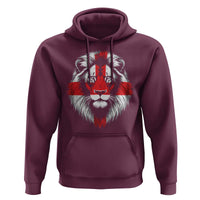 Majestic England Lion Face Graphic Hoodie Patriotic St. Georges Cross British Pride Heritage