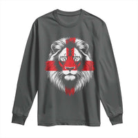 Majestic England Lion Face Graphic Long Sleeve Shirt Patriotic St. Georges Cross British Pride Heritage