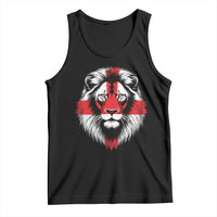 Majestic England Lion Face Graphic Tank Top Patriotic St. Georges Cross British Pride Heritage