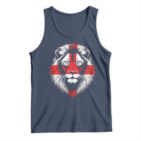 Majestic England Lion Face Graphic Tank Top Patriotic St. Georges Cross British Pride Heritage