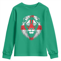 Majestic England Lion Face Graphic Youth Sweatshirt Patriotic St. Georges Cross British Pride Heritage