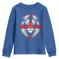 Majestic England Lion Face Graphic Youth Sweatshirt Patriotic St. Georges Cross British Pride Heritage