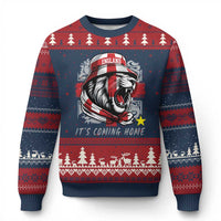 Roaring Lions England Football Pride Ugly Christmas Sweater Retro Patriotic Soccer British Football Fans
