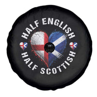 Half English Half Scottish Heritage Spare Tire Cover Heart St Georges Cross and Saltire Pride