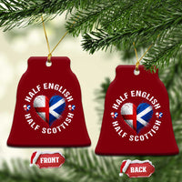 Half English Half Scottish Heritage Ceramic Ornament Heart St Georges Cross and Saltire Pride
