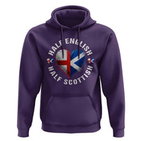 Half English Half Scottish Heritage Hoodie Heart St Georges Cross and Saltire Pride