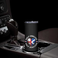 Half English Half Scottish Heritage Skinny Tumbler Heart St Georges Cross and Saltire Pride