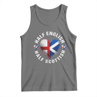 Half English Half Scottish Heritage Tank Top Heart St Georges Cross and Saltire Pride