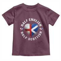 Half English Half Scottish Heritage Toddler T Shirt Heart St Georges Cross and Saltire Pride