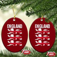 Vintage Three Lions England Pride Ceramic Ornament Patriotic Soccer British Football Fans