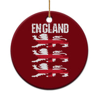 Vintage Three Lions England Pride Ceramic Ornament Patriotic Soccer British Football Fans