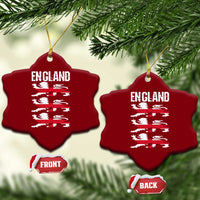 Vintage Three Lions England Pride Ceramic Ornament Patriotic Soccer British Football Fans