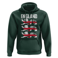 Vintage Three Lions England Pride Hoodie Patriotic Soccer British Football Fans