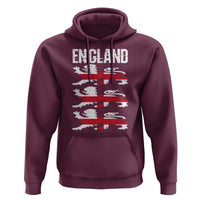 Vintage Three Lions England Pride Hoodie Patriotic Soccer British Football Fans