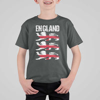 Vintage Three Lions England Pride T Shirt For Kid Patriotic Soccer British Football Fans