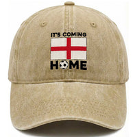 It is Coming Home England Football Flag Washed Cotton Baseball Cap Patriotic Soccer Fans St Georges Cross Heritage Pride