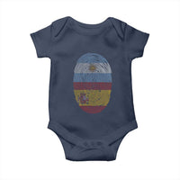 Argentina Spain Flag Fingerprint Graphic Baby Onesie Dual Heritage Spanish Argetine Pride Match Day