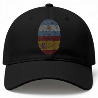 Argentina Spain Flag Fingerprint Graphic Baseball Cap Dual Heritage Spanish Argetine Pride Match Day