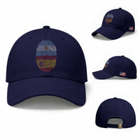 Argentina Spain Flag Fingerprint Graphic Baseball Cap Dual Heritage Spanish Argetine Pride Match Day
