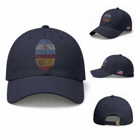 Argentina Spain Flag Fingerprint Graphic Baseball Cap Dual Heritage Spanish Argetine Pride Match Day