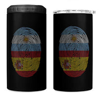Argentina Spain Flag Fingerprint Graphic 4 in 1 Can Cooler Tumbler Dual Heritage Spanish Argetine Pride Match Day
