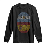 Argentina Spain Flag Fingerprint Graphic Long Sleeve Shirt Dual Heritage Spanish Argetine Pride Match Day