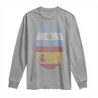 Argentina Spain Flag Fingerprint Graphic Long Sleeve Shirt Dual Heritage Spanish Argetine Pride Match Day