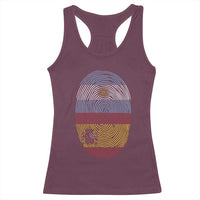 Argentina Spain Flag Fingerprint Graphic Racerback Tank Top Dual Heritage Spanish Argetine Pride Match Day