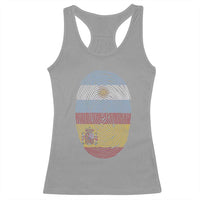 Argentina Spain Flag Fingerprint Graphic Racerback Tank Top Dual Heritage Spanish Argetine Pride Match Day