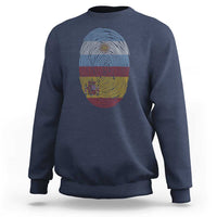 Argentina Spain Flag Fingerprint Graphic Sweatshirt Dual Heritage Spanish Argetine Pride Match Day