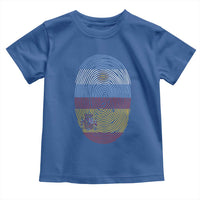 Argentina Spain Flag Fingerprint Graphic Toddler T Shirt Dual Heritage Spanish Argetine Pride Match Day