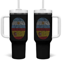 Argentina Spain Flag Fingerprint Graphic Tumbler With Handle Dual Heritage Spanish Argetine Pride Match Day