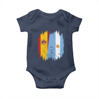 Argentina Spain Dual Heritage Flag Graphic Baby Onesie Vintage Spanish Argetine Match Day Pride