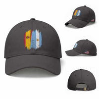 Argentina Spain Dual Heritage Flag Graphic Baseball Cap Vintage Spanish Argetine Match Day Pride