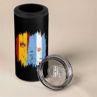 Argentina Spain Dual Heritage Flag Graphic 4 in 1 Can Cooler Tumbler Vintage Spanish Argetine Match Day Pride