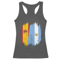 Argentina Spain Dual Heritage Flag Graphic Racerback Tank Top Vintage Spanish Argetine Match Day Pride