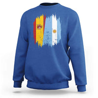 Argentina Spain Dual Heritage Flag Graphic Sweatshirt Vintage Spanish Argetine Match Day Pride
