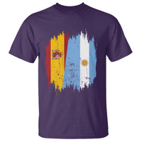 Argentina Spain Dual Heritage Flag Graphic T Shirt Vintage Spanish Argetine Match Day Pride