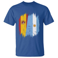 Argentina Spain Dual Heritage Flag Graphic T Shirt Vintage Spanish Argetine Match Day Pride